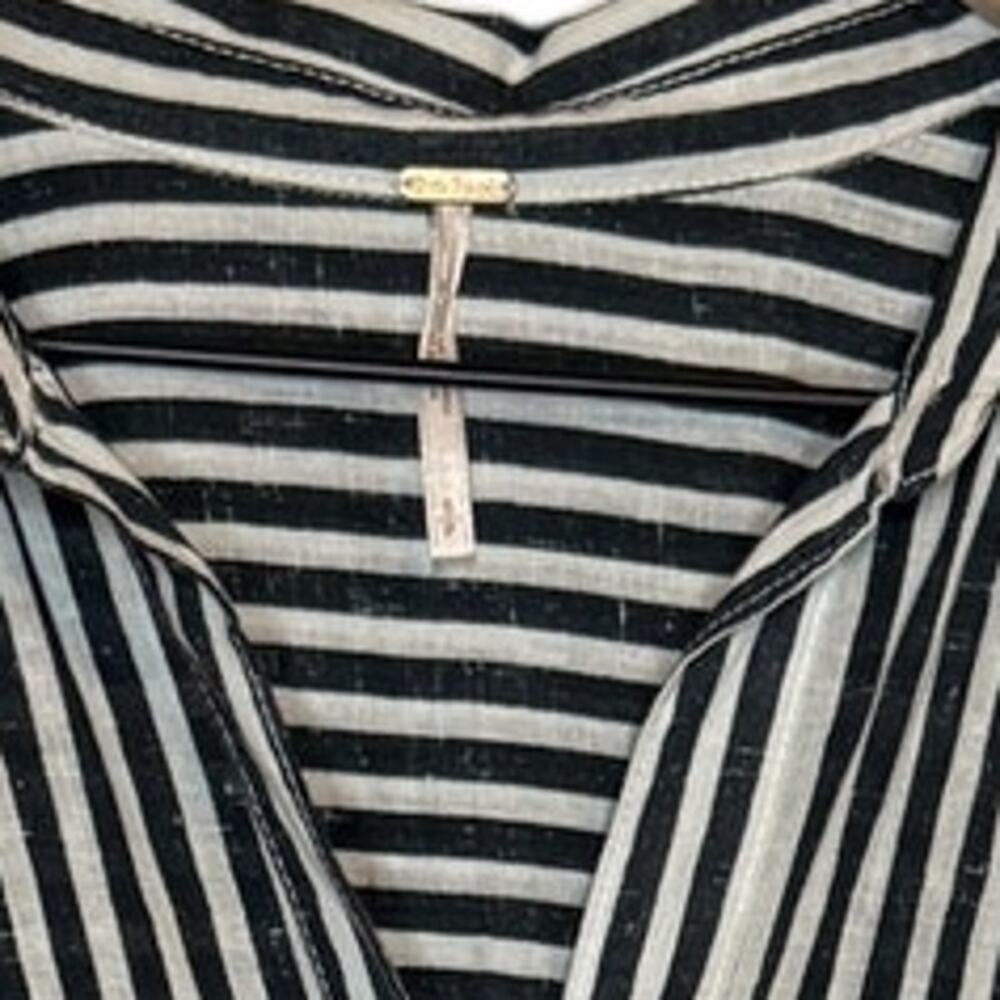FREE PEOPLE Faded In The Morning Striped Linen Blend Shirt Dress SM - Picture 11 of 12